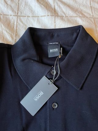 Polo Hugo Boss negro manga larga