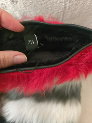 Guantes Uterqüe Piel y Pelo Multicolor