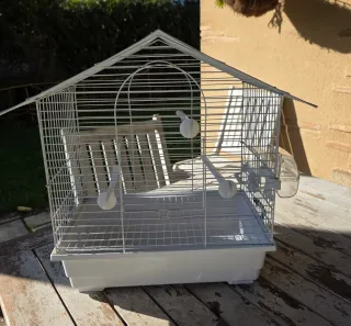 Gabbia bianca per uccelli