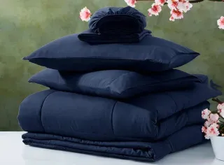 5 piezas de cama 190 tamaño king color azul marino