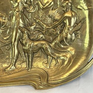 BANDEJA BRONCE ART NOUVEAU DIANA CAZADORA ACTEON