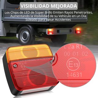 Justech 2PCS Luces Traseras Remolque con 7,5m Cabl