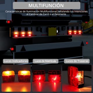 Justech 2PCS Luces Traseras Remolque con 7,5m Cabl