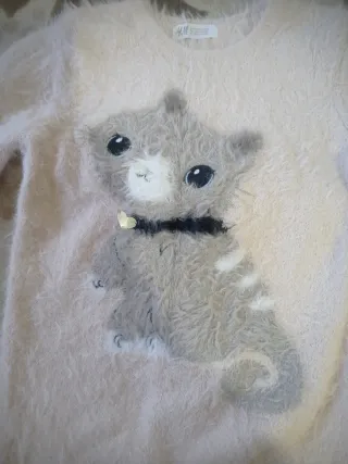 Jersey H&M niña rosa gato