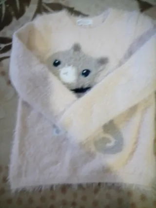 Jersey H&M niña rosa gato