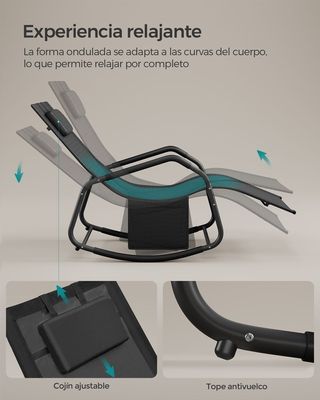 Sedia a dondolo SONGMICS nera