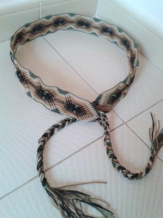 Cinturón arcoiris artesanal verdes traído Cuzco