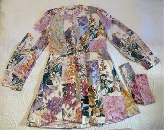 Vestido floral lino Zara