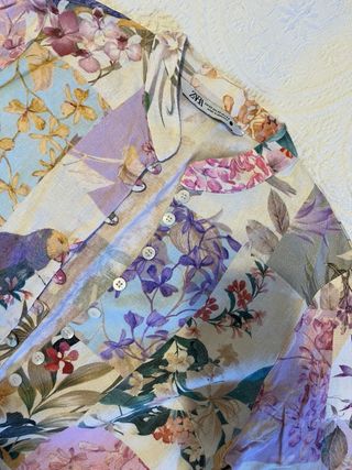 Vestido floral lino Zara