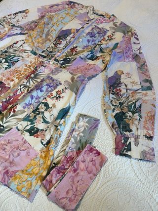 Vestido floral lino Zara