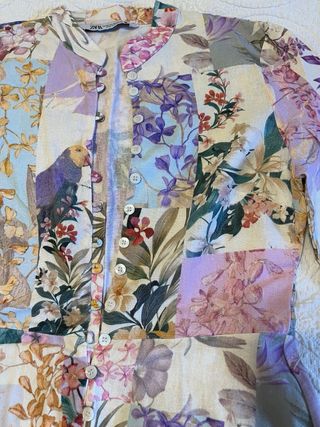 Vestido floral lino Zara