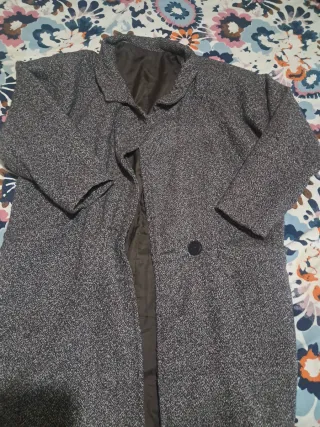 Chaqueta Abrigo Oversize Marrón y Gris y burdeos