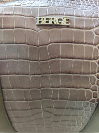 Borsa Berge Beige/Marrone Coccodrillo