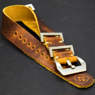 Cinturino artigianale in pelle stile NATO 18,20,22,24mm