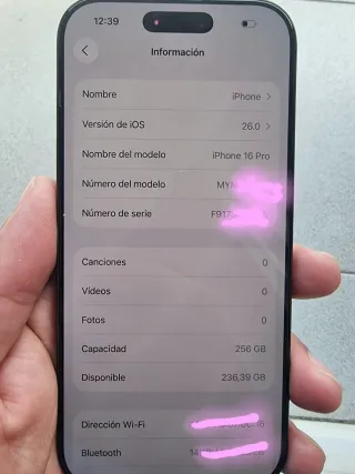 iPhone 16 Pro 256GB Negro