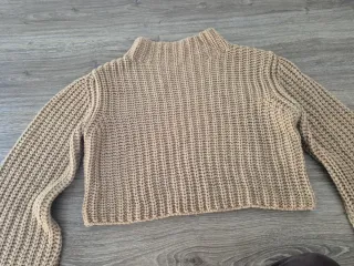 Camisola Crop Gola subida Shein Bege