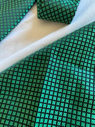 Corbata de Seda Verde y Azul Marino