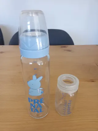 2 Biberones de Cristal. Prenatal y Nuk