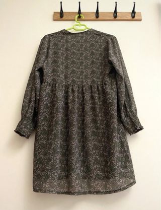 Vestido estampado flores verde y rosa