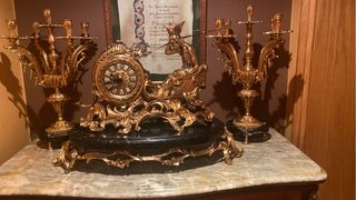 Reloj de Bronce y Mármol