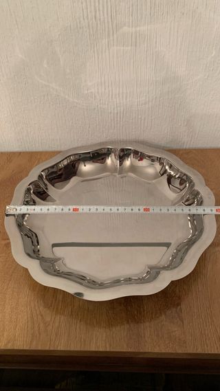 Bandeja decorativa plateada