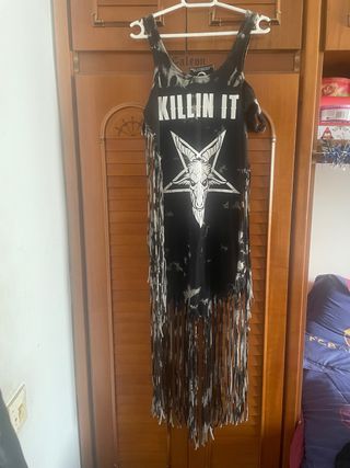 Vestido Killstar con flecos y Baphomet