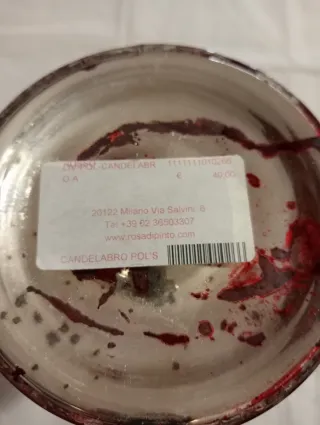 Candelabro Rosso Natalizio Vetro