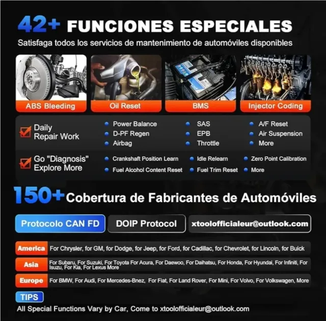 XTOOL D8W Herramienta Diagnóstico Coche