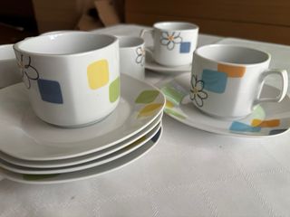 Set di 6 tazze da caffè in porcellana