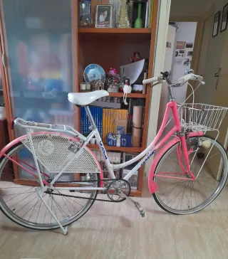 Bicicleta Paseo Olanda Rosa y Blanca