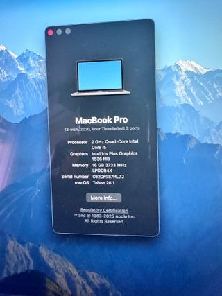 MacBook Pro 13 2020 Intel Core i5 16GB RAM 1TB