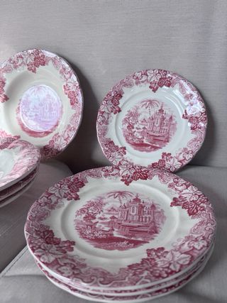 Vajilla La Cartuja Rosa 12 piezas