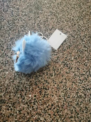 Portachiavi gufo azzurro soffice