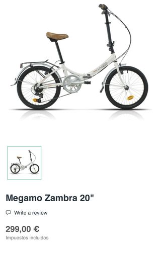 Bicicleta plegable Zambra by Megamo