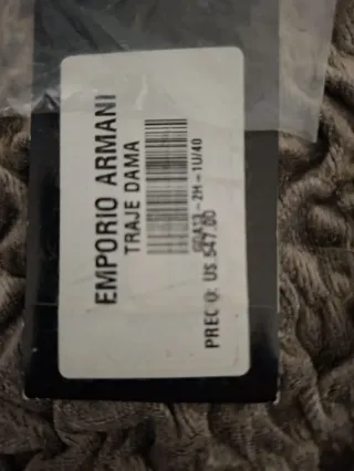 Vestido Armani Terciopelo Gris Talla M