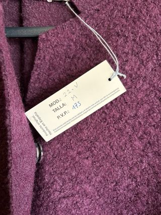 Abrigo Tino Giazzzi Morado Talla M Nuevo