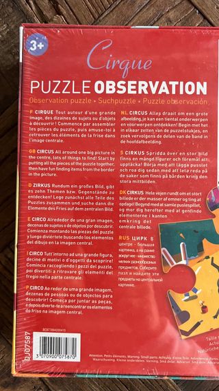Puzzle Djeco Observación 35 piezas El Circo