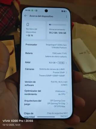 OnePlus 15 256GB Negro