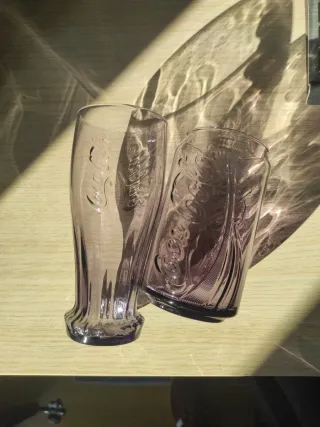 4 Vasos Coca-Cola Morados Vidrio
