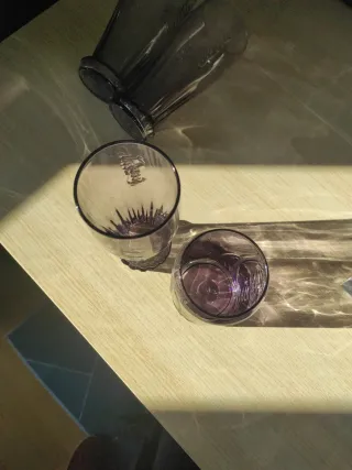 4 Vasos Coca-Cola Morados Vidrio