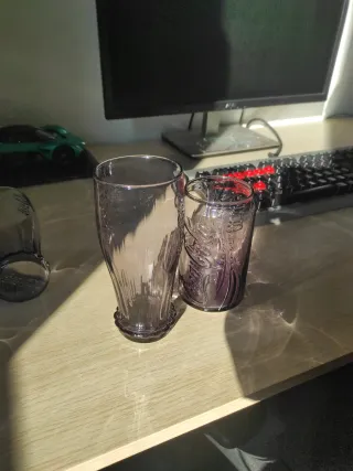 4 Vasos Coca-Cola Morados Vidrio