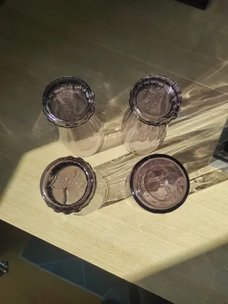 4 Vasos Coca-Cola Morados Vidrio