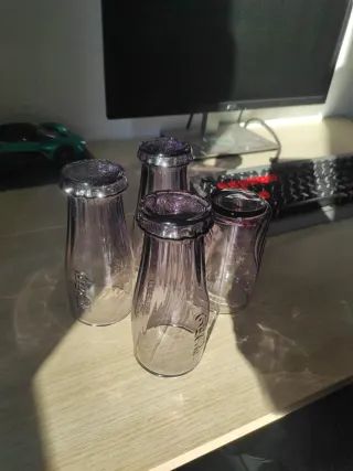 4 Vasos Coca-Cola Morados Vidrio