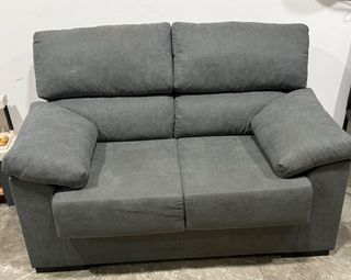 Sofá 2 plazas gris tela