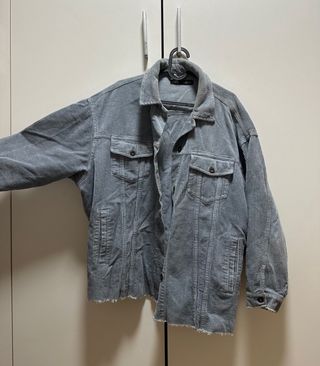 Chaqueta Zara Oversize Pana Azul