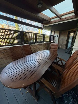 Mesa de Teca Green Design Exterior con 5 sillas ñ