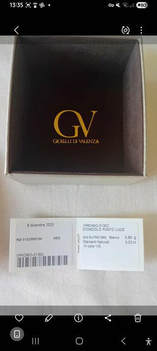 Collanina oro bianco 18k GV Gioielli punto luce