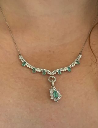 Collar Plata y Colgante Esmeralda