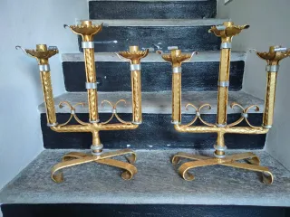 Coppia grandi candelabri Stile Brutalista