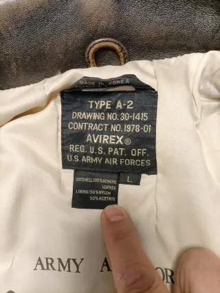 Chaqueta Avirex A-2 Original 1990 Talla L,